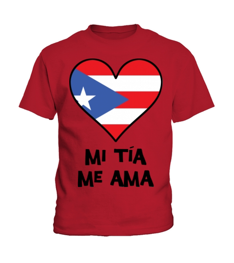 My Aunt Loves Me Puerto Rican Flag Heart Kids T-Shirt