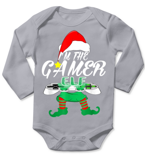 Gamer Elf Matching Family Group Christmas Ugly Long Sleeve Baby One-Piece