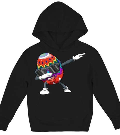 Easter Easter egg dabbing winning pose for a Kids Hoodie