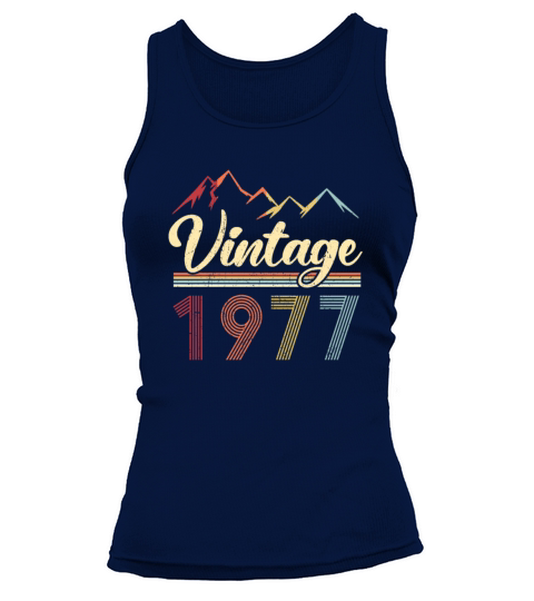 Vintage 1977 44th Birthday Retro 44 Years Old Women's Tank Top