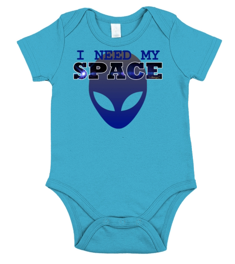 I Need My Space - Alien Head T-Shirt Gift Short Sleeve Baby One-Piece