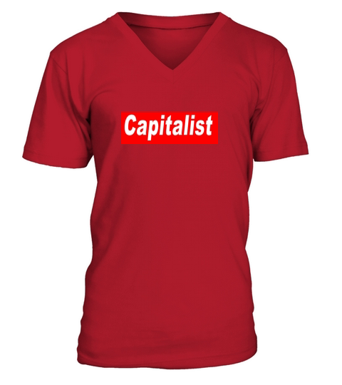 Capitalist Box Logo Men's V-Neck T-shirt