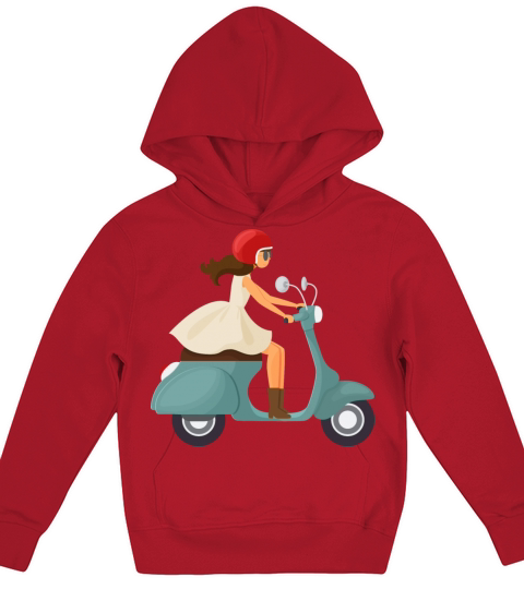 Girl on scooter Kids Hoodie