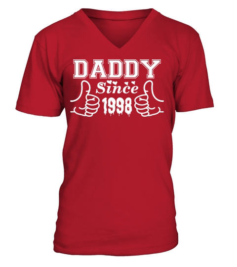 Daddy Since 1998 Happy Fathers Day Men's V-Neck T-shirt