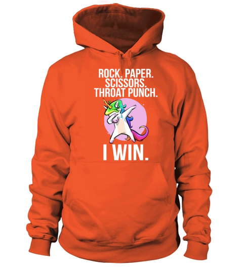 Rock Paper Scissors Throat Punch I Win Unicorn Women's Hoodie