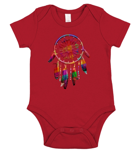Colorful Dreamcatcher Feathers Tribal Native American Indian Short Sleeve Baby One-Piece