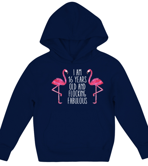 Fabulous 16th Birthday Women Pink Flamingo 16 Year Kids Hoodie