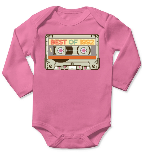 Vintage Cassette Tape Birthday Gifts Retro Born Long Sleeve Baby One-Piece