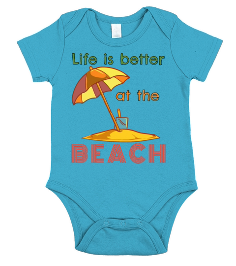 Life Is Better At The Beach Cool Umbrella Short Sleeve Baby One-Piece
