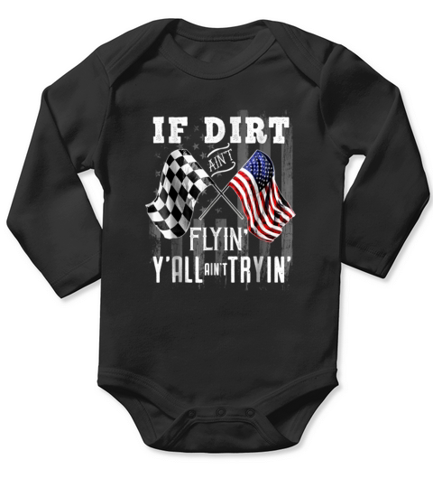 Dirt Track Racing Motocross Stock Car Racing T-Shirts Gift Long Sleeve Baby One-Piece