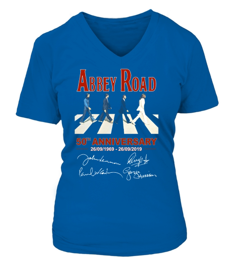 The Beatle Abbey road 50th anniversary signatures V-neck T-Shirt Woman