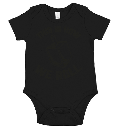 This Is How We Roll Dreidel Jewish Hanukkah Short Sleeve Baby One-Piece