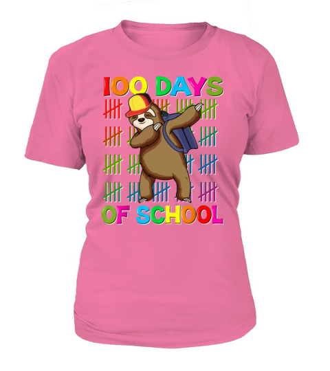 100th Day Of School Sloth Dabbing Sloth Lover Kids Women's T-Shirt