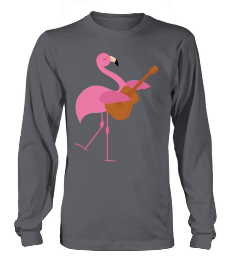 Cute Pink Flamingo Playing Guitar Musician Gift Men's Long Sleeve