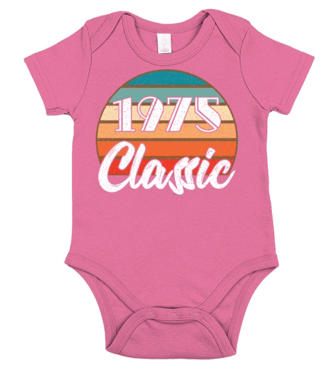 Anniversary Birthday 1975 Classic Colors Design Short Sleeve Baby One-Piece
