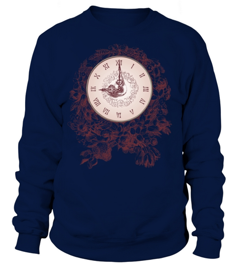Floral design clock Women's Sweatshirt
