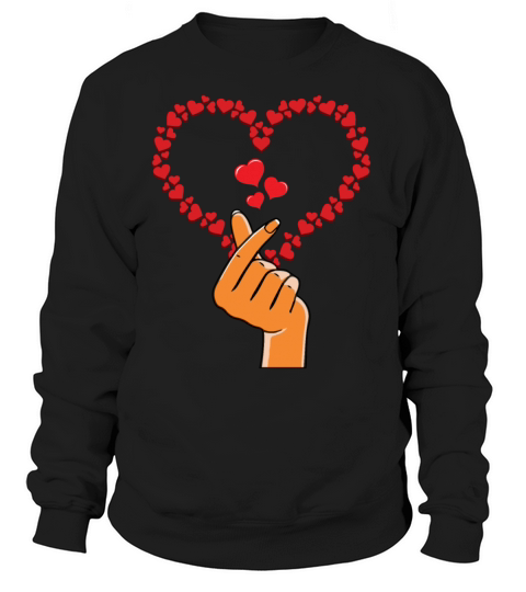 Korean Heart K Pop Heart Finger Happy Valentines Women's Sweatshirt