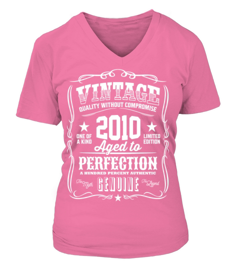 Vintage 2010 Aged to Perfection Women's V-Neck T-shirt