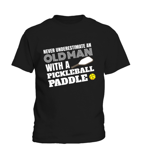 Never Underestimate Old Man Paddler Kayaker Gifts Kids T-Shirt
