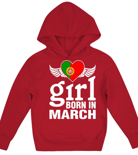 Portuguese Girl Born In March Kids Hoodie