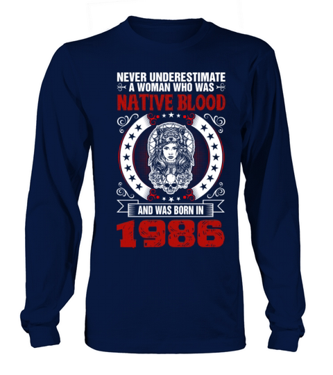 Never Underestimate A Woman Born in 1986 Men's Long Sleeve