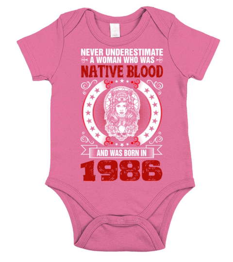 Never Underestimate A Woman Born in 1986 Short Sleeve Baby One-Piece