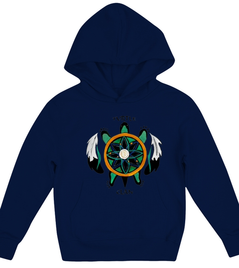 turtle clan native american Kids Hoodie