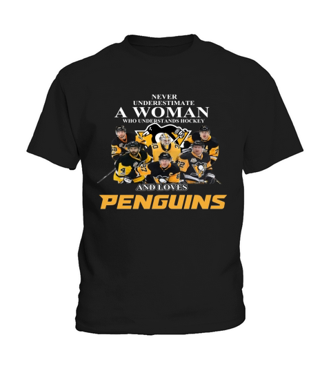 Never Underestimate A Woman Who Understands Hockey And Loves Penguins shirt Kids T-Shirt