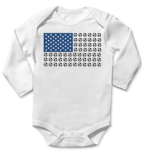 Soccer USA Banner Long Sleeve Baby One-Piece