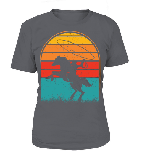 Colorful Retro Vintage Sunset Cowboy Horse Women's T-Shirt