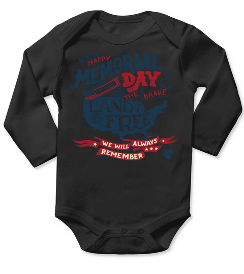 We Remember - Memorial Day USA Long Sleeve Baby One-Piece