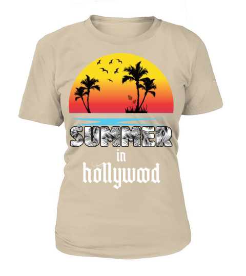 Summer in hollywood beach holiday palm trees Women's T-Shirt