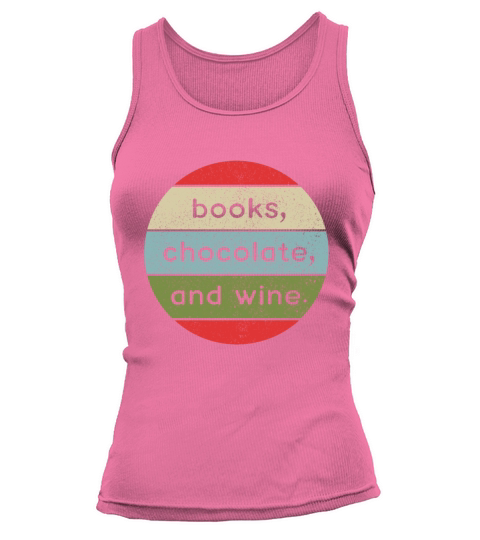 Books Chocolate And Wine Retro Vintage Women's Tank Top