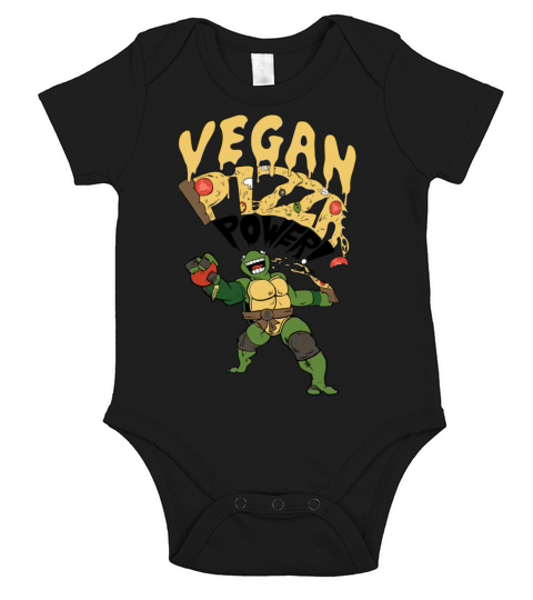 Vegan Pizza Power Short Sleeve Baby One-Piece