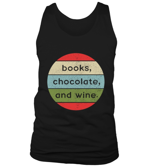 Books Chocolate And Wine Retro Vintage Men's Tank Top