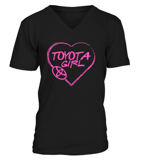 Toyota girl - Pink heart lovely T-shirt T-Shirt V-Neck T-shirt