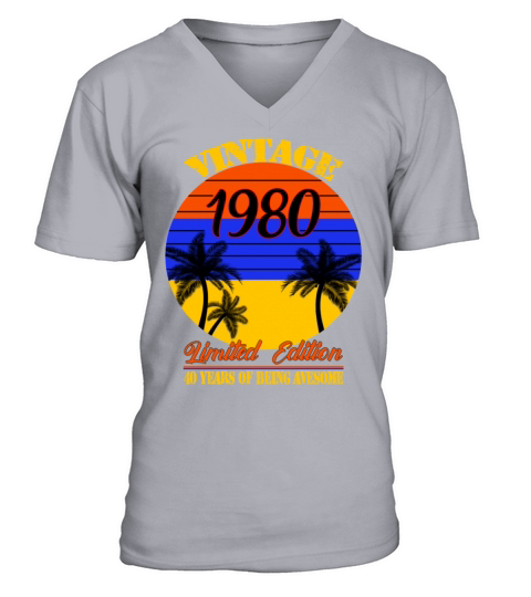 Vintage 1980 Limited Edition 40 Years Of Being Awe Men's V-Neck T-shirt
