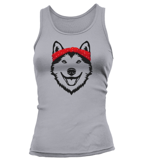 Siberian Husky dog girl with pretty hairband Women's Tank Top