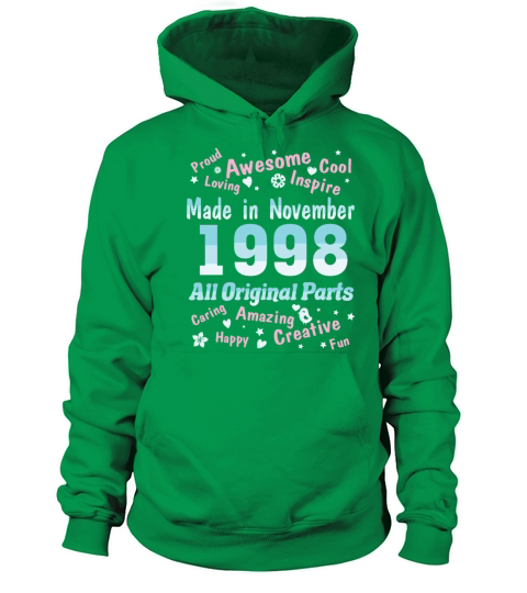 Made In November 1998 All Original Parts Birthday Women's Hoodie