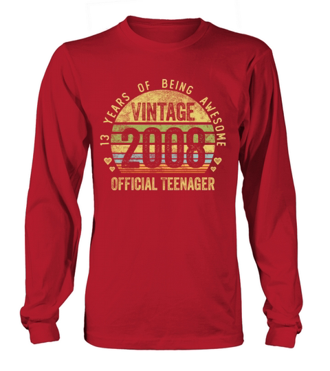 Vintage 2008 13 Years Of Being Awesome Birth Gift Women's Long Sleeve