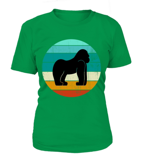Vintage Gorilla Sunset Retro Sun Colorful Colors Women's T-Shirt