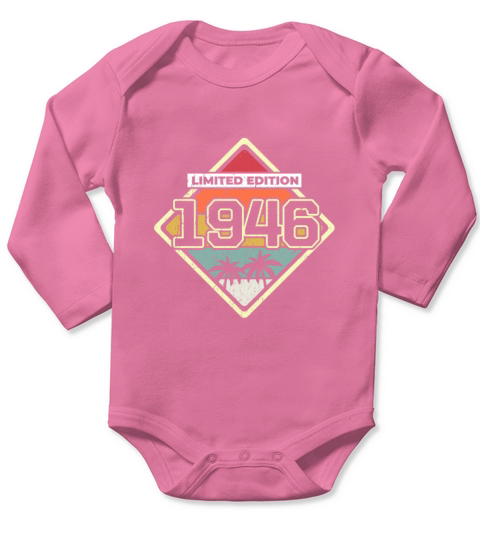Limited Edition 76th Birthday Gift Vintage 1946 Long Sleeve Baby One-Piece
