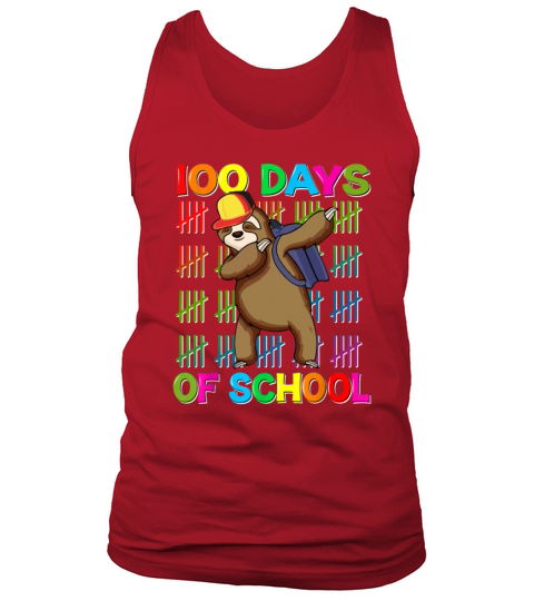 100th Day Of School Sloth Dabbing Sloth Lover Kids Men's Tank Top