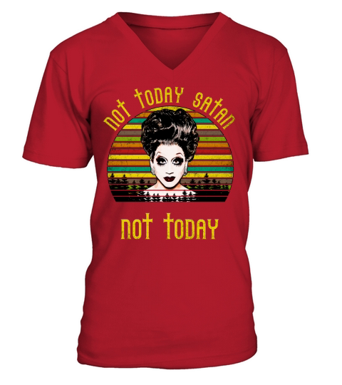 Not today satan vintage style sunset V-Neck T-shirt