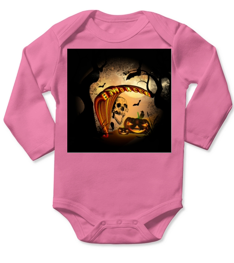 Halloween funny pumpkin Long Sleeve Baby One-Piece