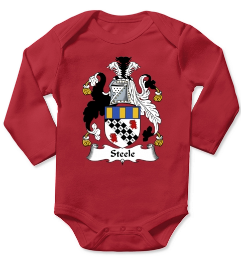 Steele Family Crest British Family Crests Long Sleeve Baby One-Piece