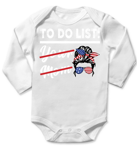 Funny To Do List Your Mom Sarcastic Quote Long Sleeve Baby One-Piece