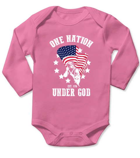 American Flag Shirt Gift Long Sleeve Baby One-Piece