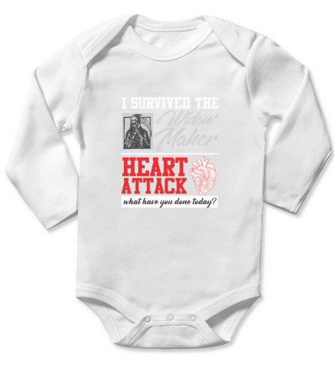 Open Heart Surgery Survivor Widow Maker Heart Attack Long Sleeve Baby One-Piece