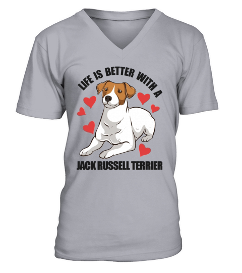 Life Is Better With A Jack Russell Terrier Men's V-Neck T-shirt